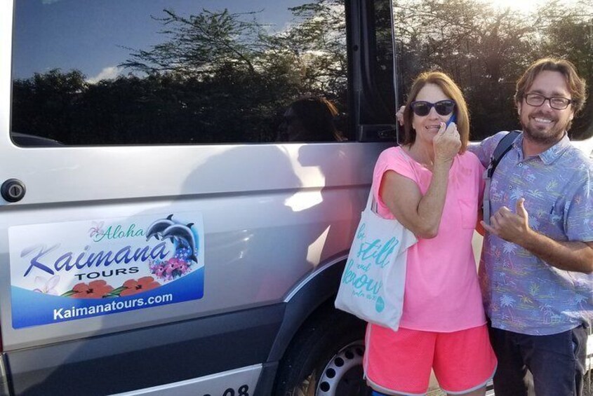 Happy customer and driver