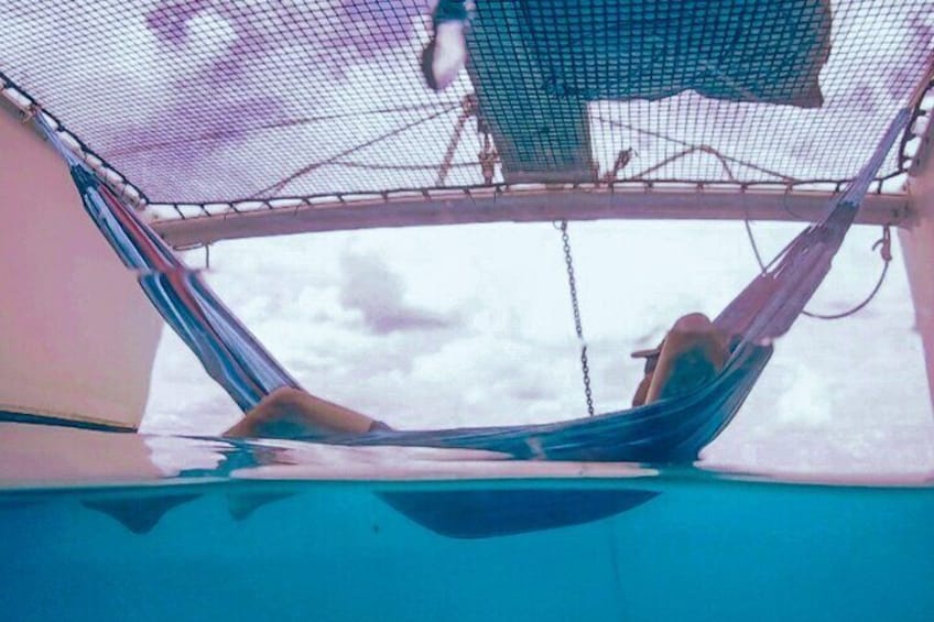 relaxing in the hammock