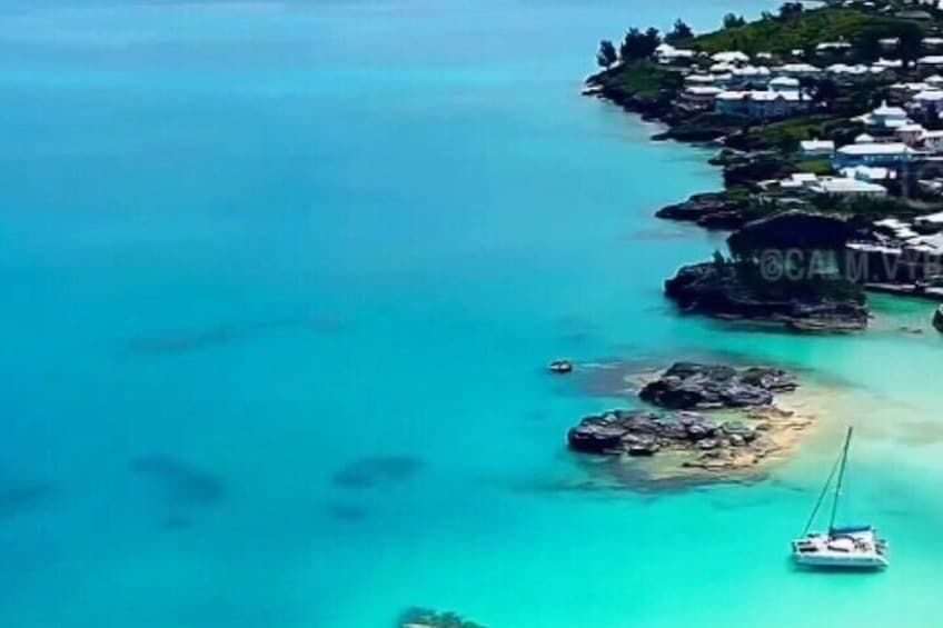 A nice sandy cove for swimming and snorkeling