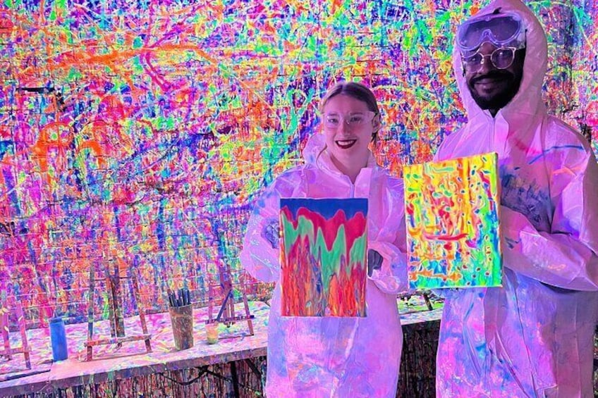 Glow in the Dark Splatter Paint Experience