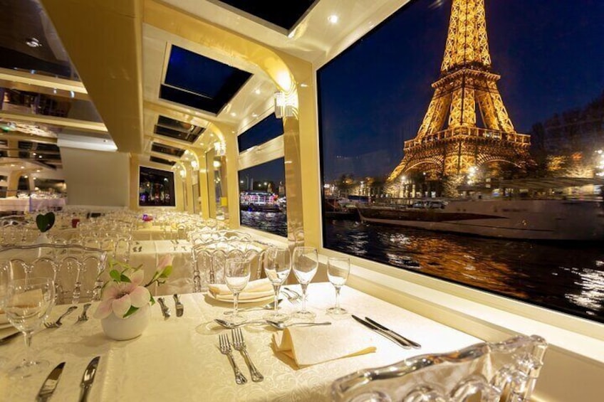 Prestige Dinner Cruise departing from the Eiffel Tower