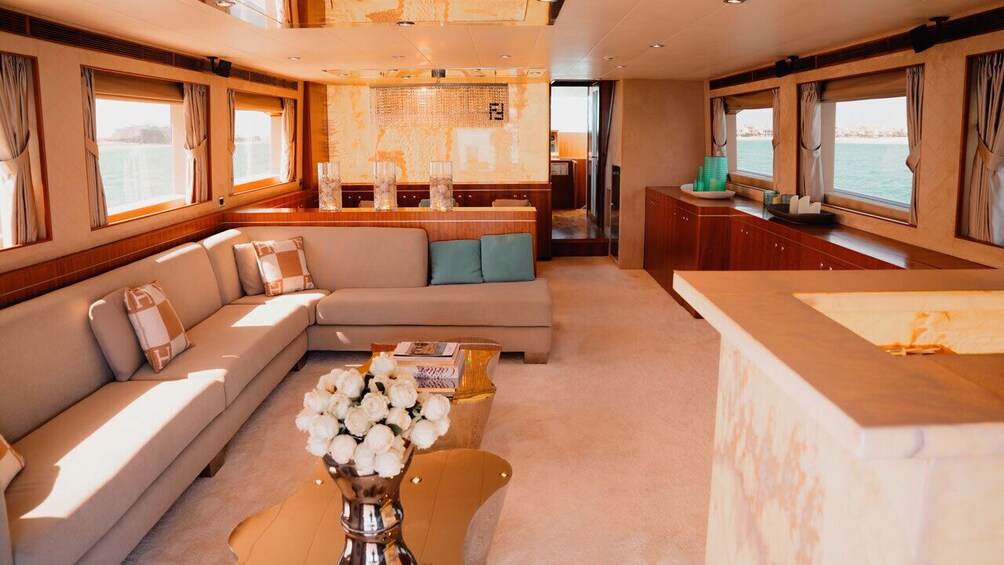 Dubai Harbour Luxury Yacht Tour with BBQ & Drinks 