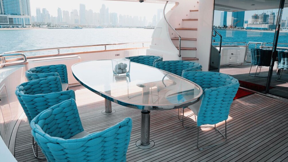 Dubai Harbour Luxury Yacht Tour with BBQ & Drinks 