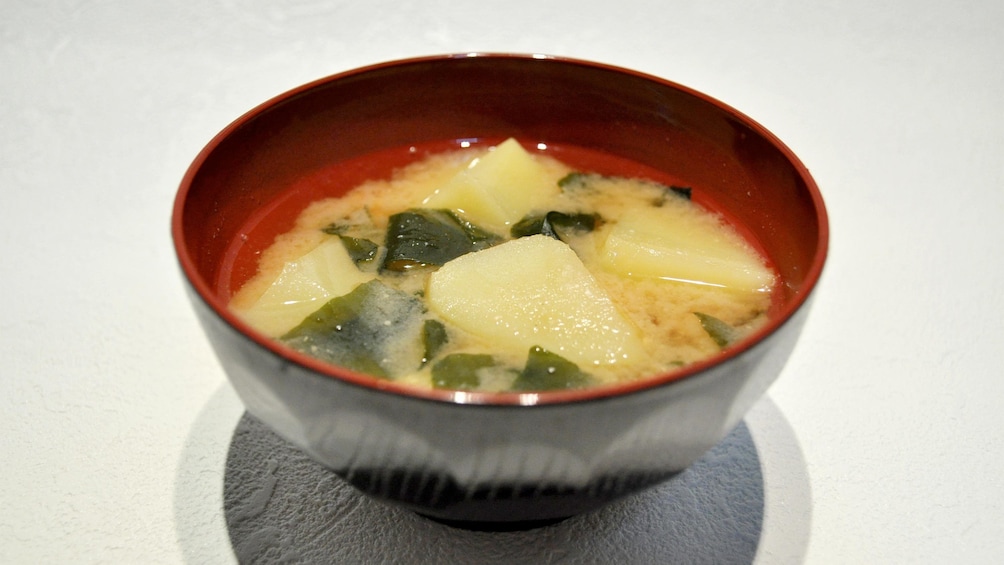 Miso soup at the Osaka Cooking Class in Japan