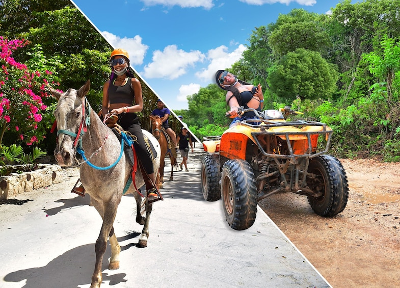 Horseback Riding & ATV Jungle Adventure with Ziplines & Cenote
