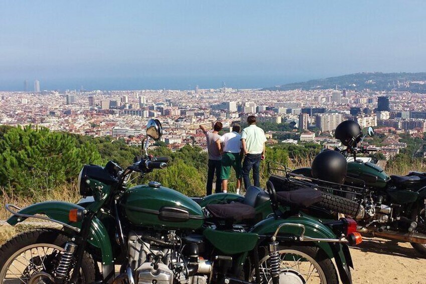 Overlooking Barcelona from the hilltop. 