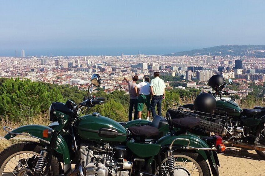 Overlooking Barcelona from the hilltop.