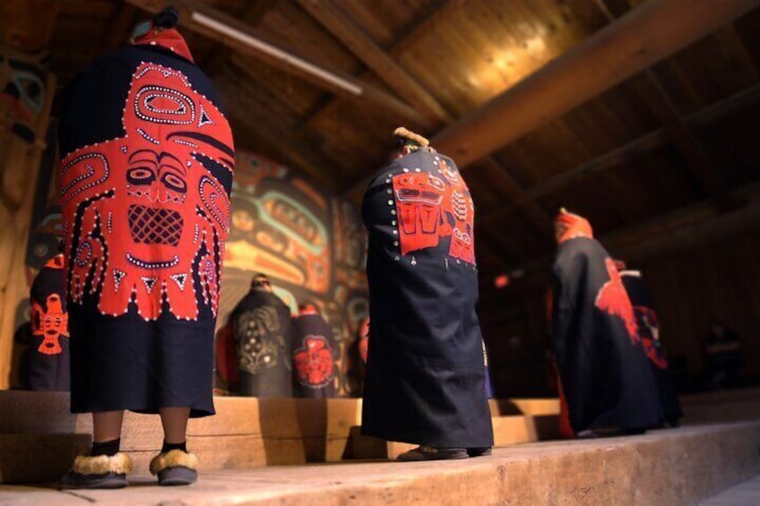 Visit Saxman Native Village and observe the Native Dancers perform in the Clan House.