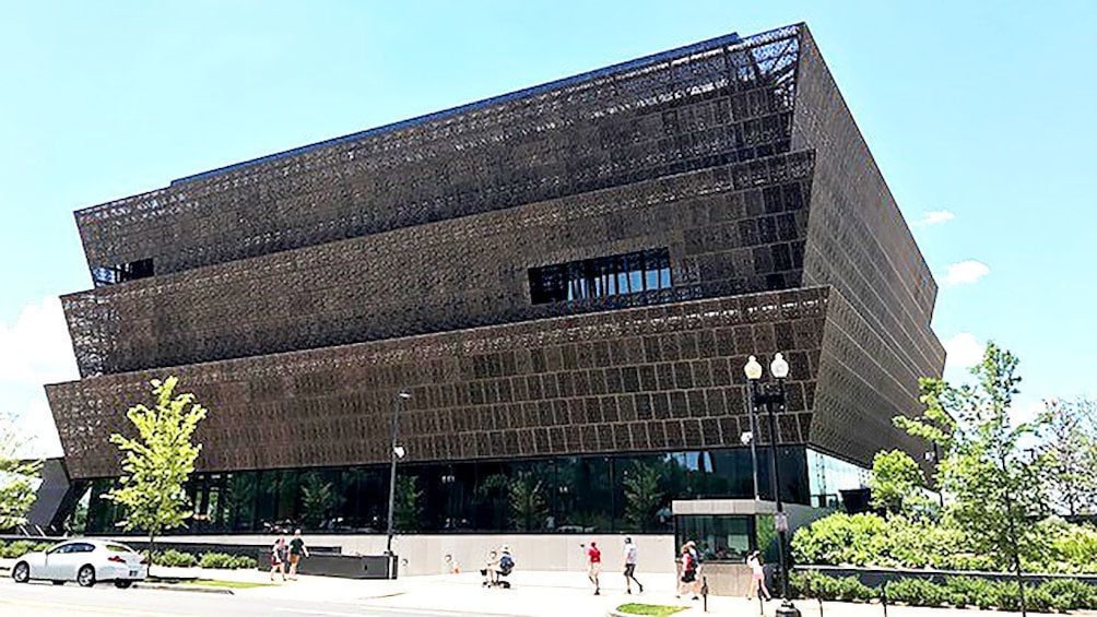 Exterior of the African American Museum in Washington D.C.