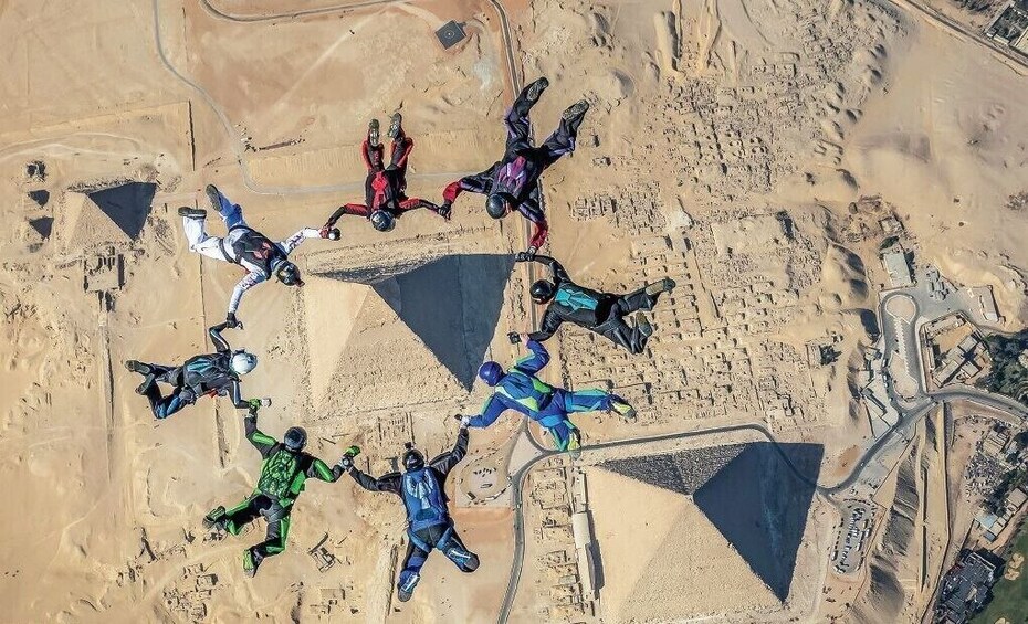 Sky Diving Over Egypt Timeless Wonders