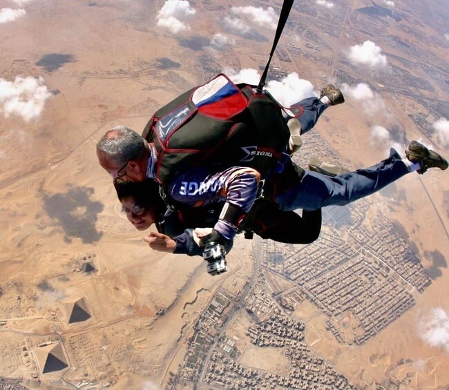 Sky Diving Over Egypt Timeless Wonders