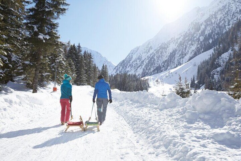 Private Guided Tobogganing Adventure to Birgitzer Alm