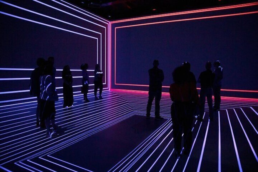 A art exposition with the feel of a nightclub
