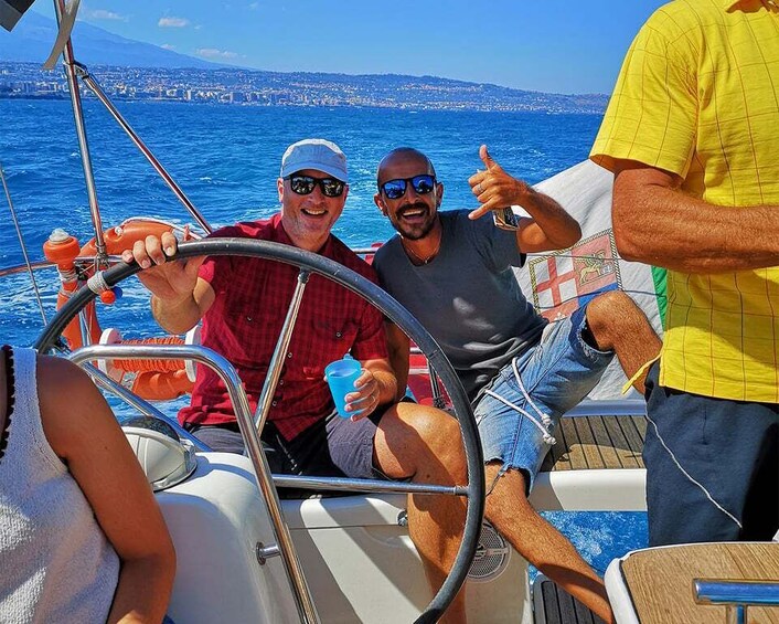 Picture 20 for Activity Catania: Coastline Sailing Trip with Aperitif and Prosecco