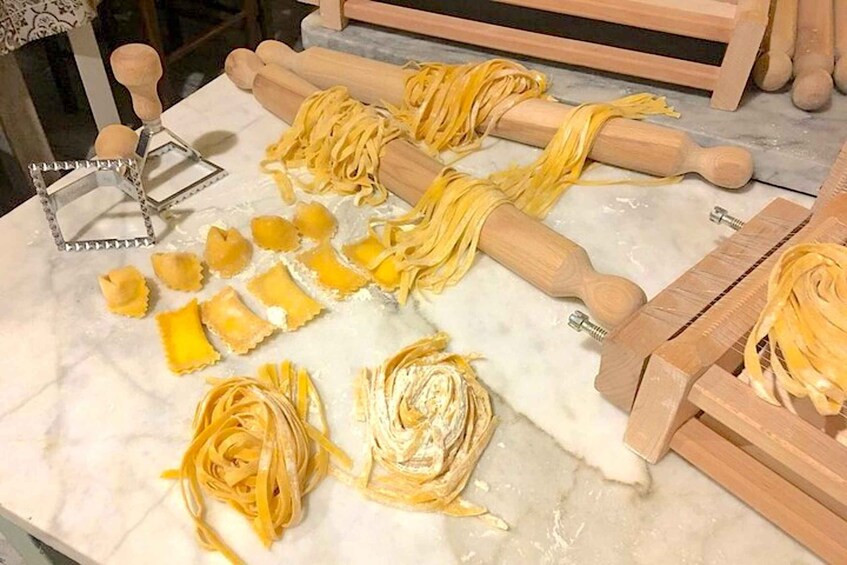 Picture 8 for Activity Rome: Pasta Making Class with Wine, Limoncello, and Dessert