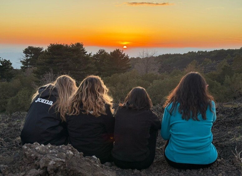 From Catania: Mount Etna Sunset Tour with Tasting and Cave