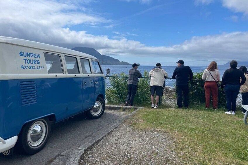 Guests enjoying the scenic views over Nichols Passage, while scanning for wildlife.