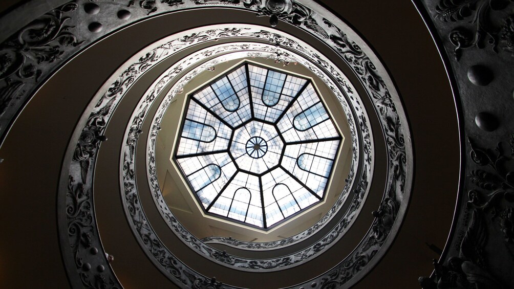 View up spiral staircase in Rome