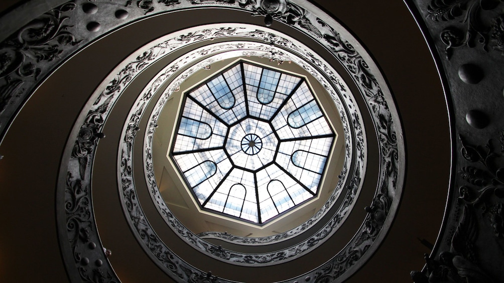 View up spiral staircase in Rome