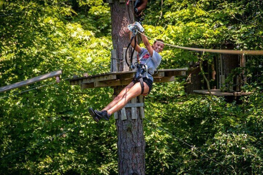 Ziplining and Climbing at The Adventure Park on Cape Cod