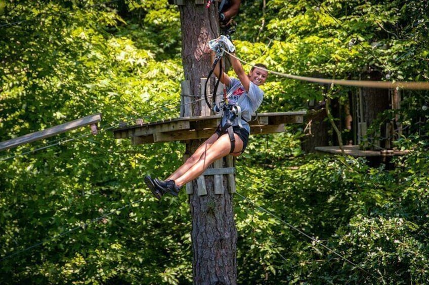 Ziplining and Climbing at The Adventure Park on Cape Cod