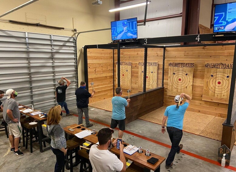Picture 2 for Activity Bluffton: Axe Throwing Experience with Drinks and Snacks