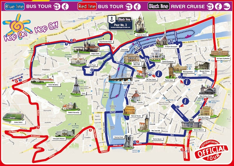 City Sightseeing Prague: Hop-On Hop-Off Bus + Castle Tour + River Cruise