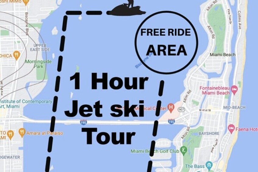 JetSki One Hour with Free Pontoon Sightseeing Tour of South Beach