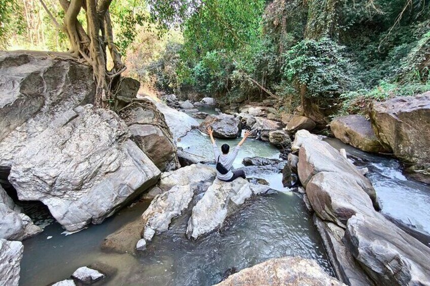 Enjoy a picnic lunch with a gentle sound of the waterfall in the background