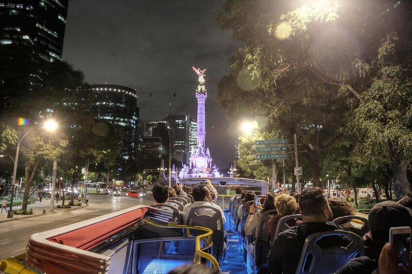 Night Tour of Mexico City in a Double-Decker Bus