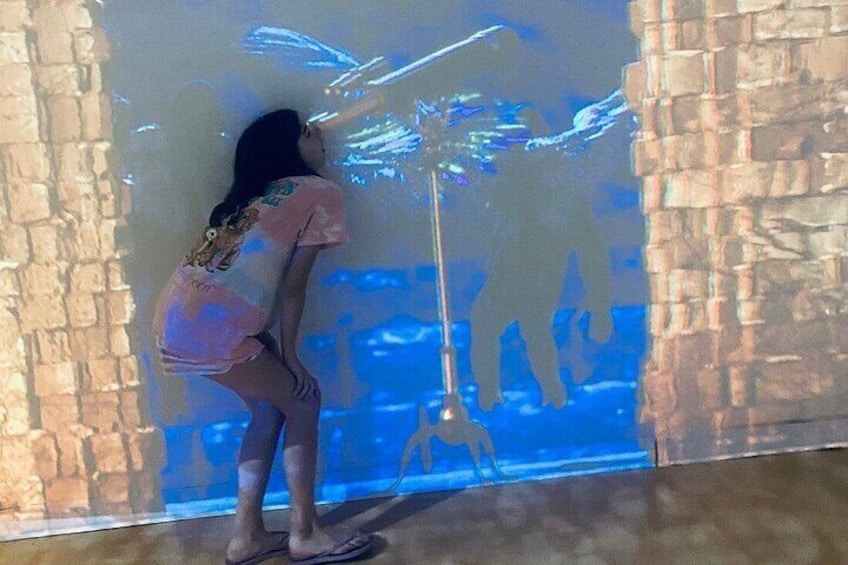 Looking at the telescope in the Witch's Castle