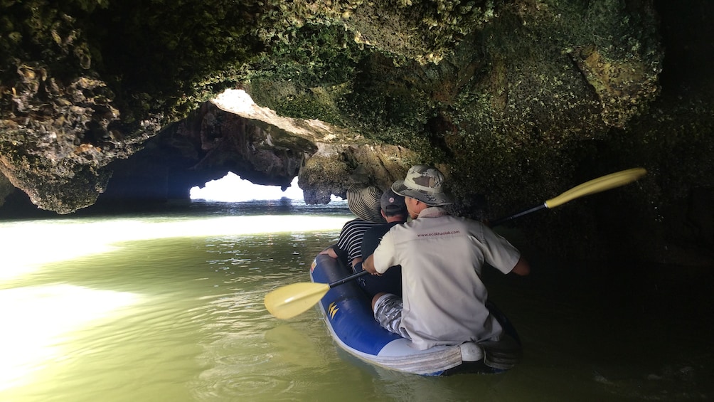 Hong Island canoe ride through a cave.
