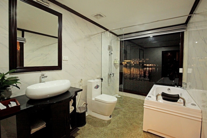 Bathroom on a cruise ship in Vietnam