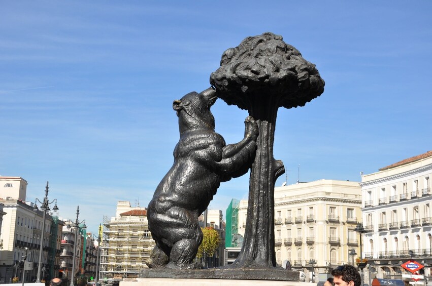 Statue of a bear at Puerta del Sol in Madrid 
