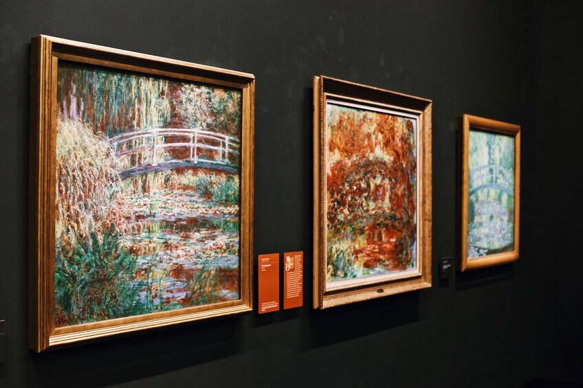 Claude Monet 'waterlily pond pink harmony 1900' canvas at the Orsay Museum 
