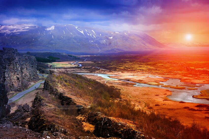 Breathtaking views of Þingvellir in Iceland 
