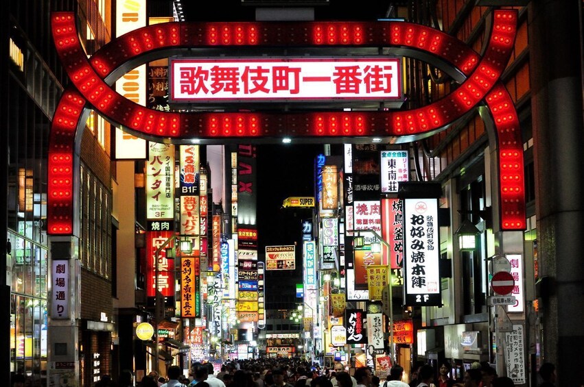 Kanpai Evening Tour in Tokyo Shinjuku Drinks and Neon Nights