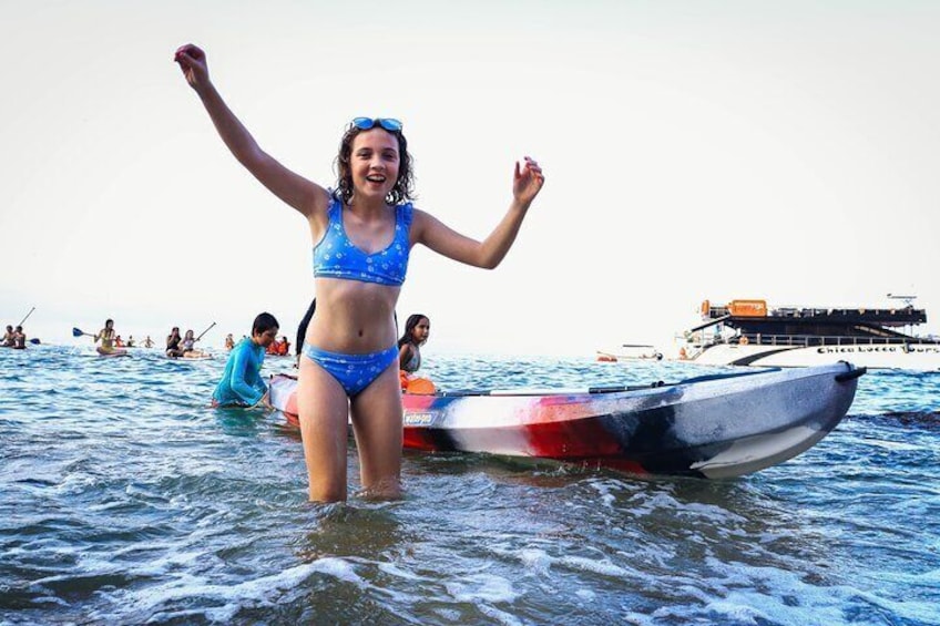 Kayaks, Paddle boards and warm tropical water. 