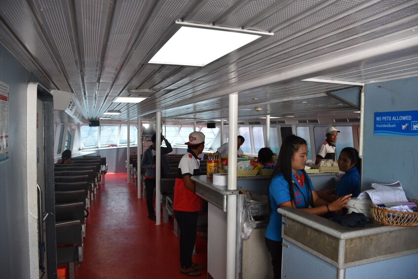 Interior of Seatran Discovery ferry in Thailand