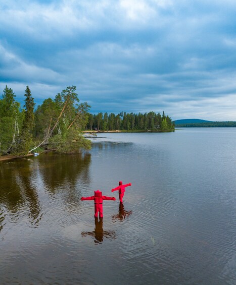 Rovaniemi: Midnight Sun Summer Floating in Forest Lake