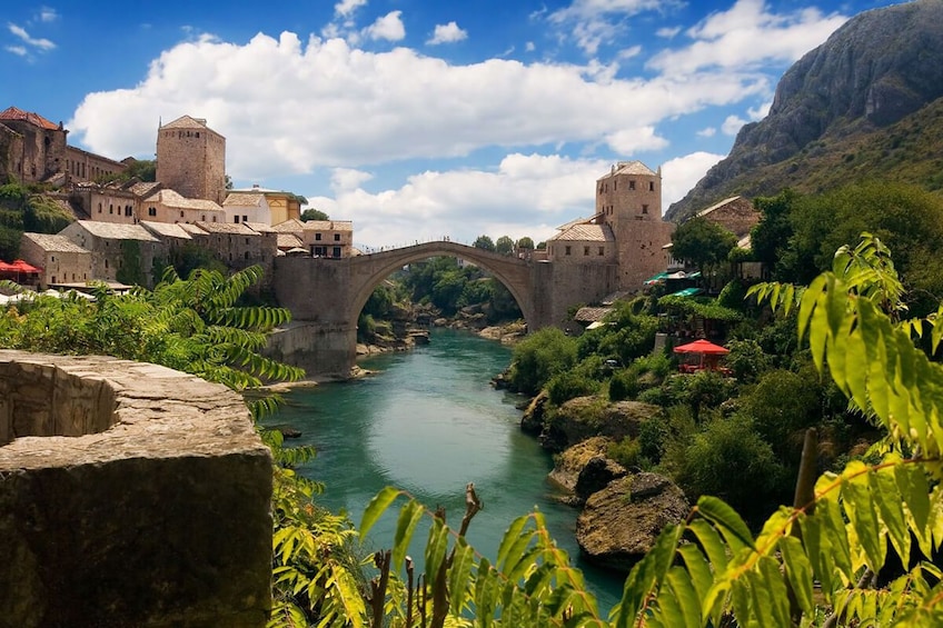 Mostar Bridge over Neretva River in Bosnia and Herzegovina