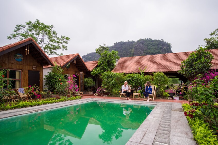 Pool at Tam Coc Valley Bungalow in Vietnam