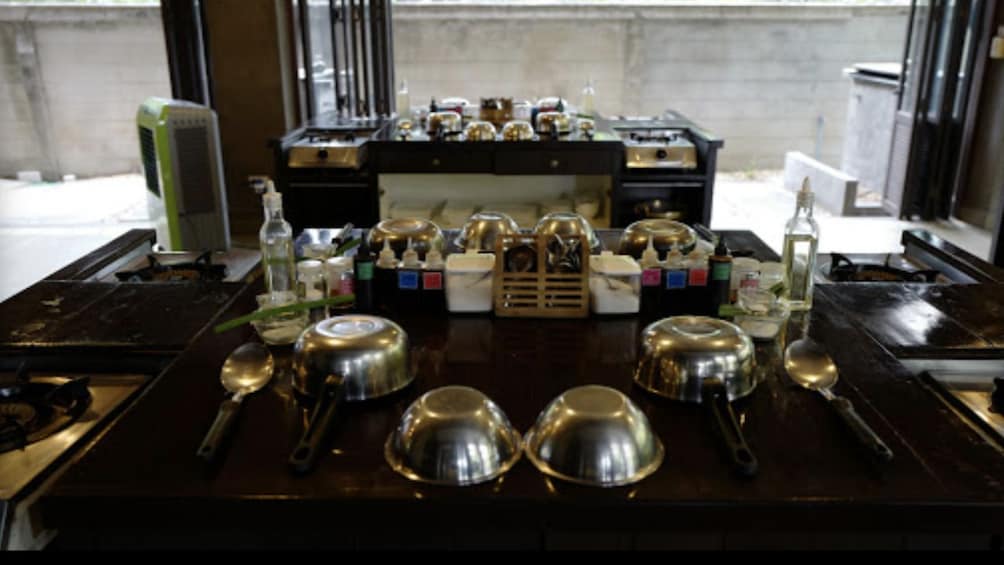 Counter work station at Baipai Thai Cooking School