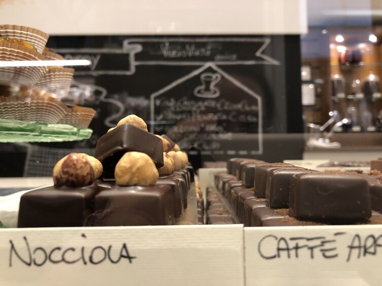 Chocolates on display at shop in Venice, Italy