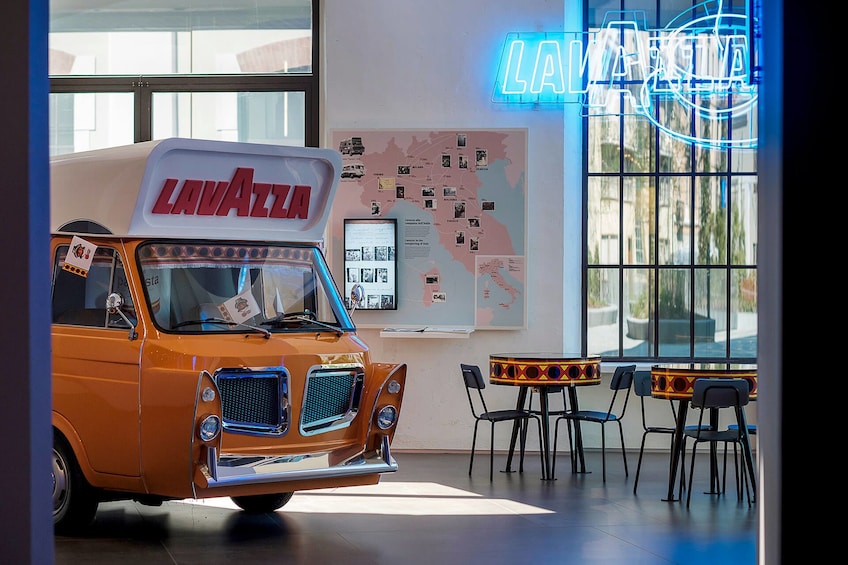 Cafe space at Lavazza Museum in Turin, Italy