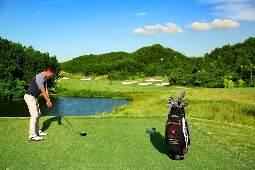 Man golfing at Twin Doves Golf Club