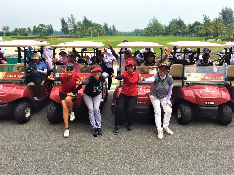 Golfers on golf carts at Vietnam Golf & Country Club 
