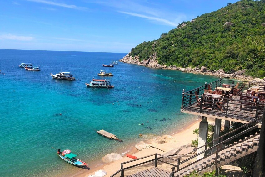 Boats on Mango Bay (Koh Tao) in Thailand