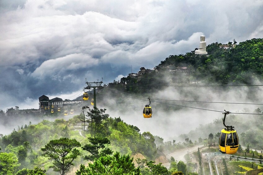 Ba Na Hill cable car on a foggy day 