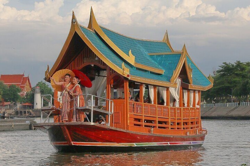 Cruise along the historic Chao Phraya River aboard the Heritage Boat